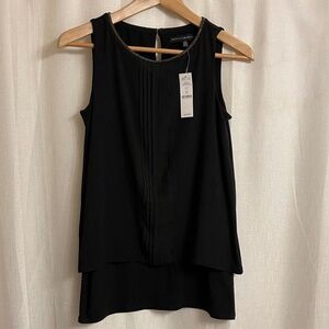 NWT White House Black Market Overlay Pin Tuck Tunic Top